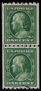 Scott #390 - $200.00 – VF/XF-scarce-used Line Pair - PF cert graded VF/XF-85