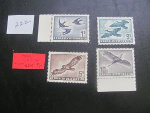 AUSTRIA 1950 MNH  SC C57-60 HIGH NUMBERS  XF $245 (222)