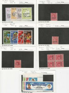 St. Vincent, Postage Stamp, #B1-4, B5-8, MR1-MR2, O1-O6 Mint Most NH, JFZ