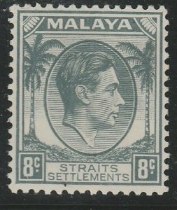 MALAYA STRAITS SETTLEMENTS 1938 GVI 8c grey SG283 fresh MNH................65646