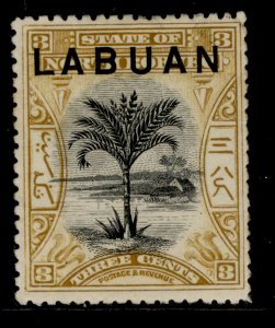NORTH BORNEO - Labuan QV SG91, 3c ochre, M MINT. 