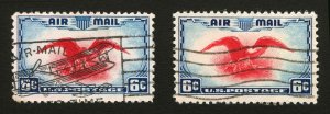 #C23C 1938 6c Ultramarine & Carmine Airpost Rare VF Used Along with C23 Used