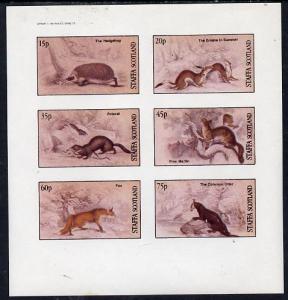 Staffa 1982 Animals (Hedgehog, Fox, Otter etc) imperf set...