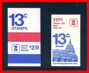 U.S. 1975-78 #BK128 & BK131, 2 diff complete booklets