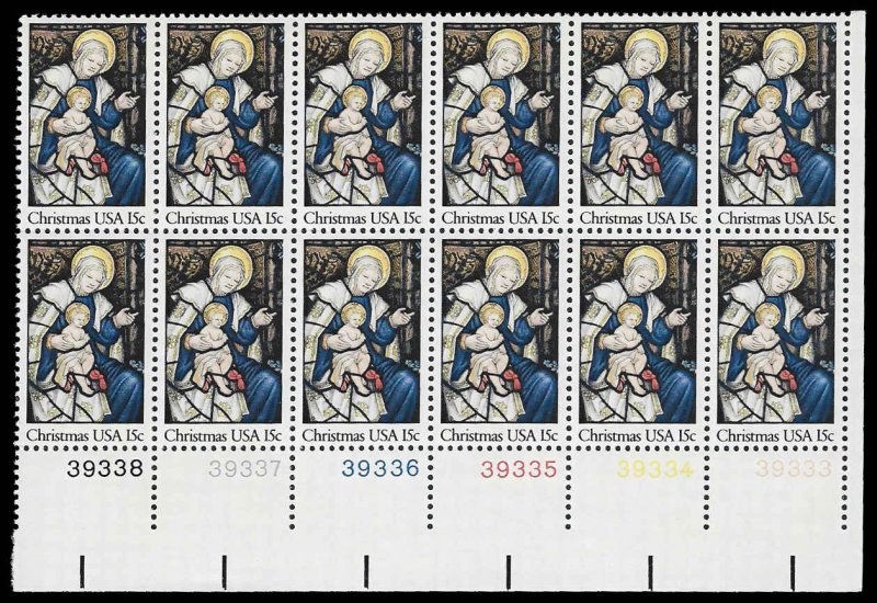 PCBstamps   US #1842 PB $1.80(12x15c)Christmas-Madonna, MNH, (PB-4a)