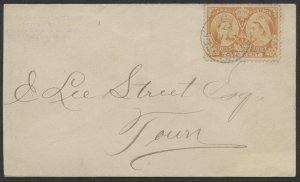 1897 Newcastle NB Drop Letter Rate Cover #51 1c Victoria Jubilee