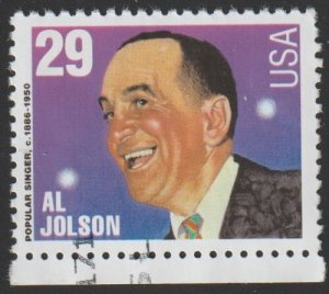 SC# 2849 - (29c) - Popular Singers Al Jolson, used single