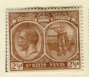 ST. KITTS; 1921-29 early GV portrait issue Mint hinged 2.5d. value