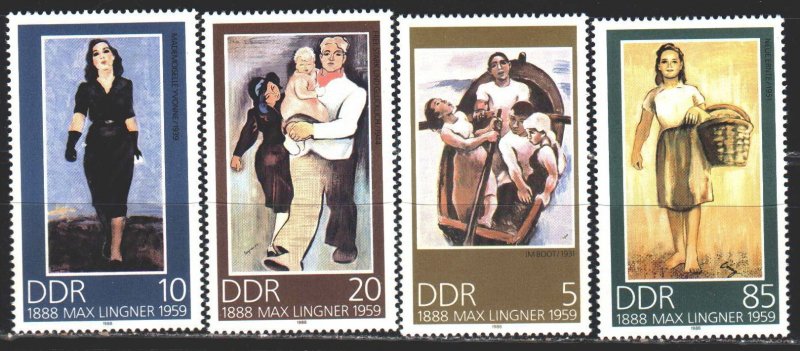 GDR. 1988. 3209-12. Paintings by Max Lingner. MNH.