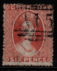 GRENADA SG9 1871 6d VERMILION USED