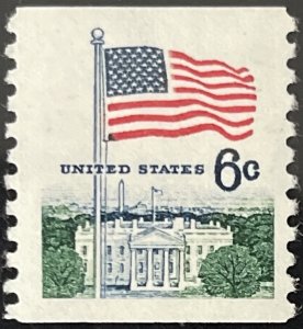 Scott #1338A 1969 6¢ Flag and White House perf. 10 vertically MNH OG VF