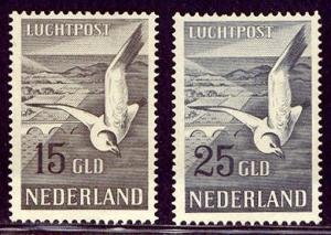 NETHERLANDS #C13-14 Mint NH - 1951 Gulls Set