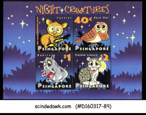 SINGAPORE - 2003 Night Creatures / owl / leopard - Miniature sheet MNH