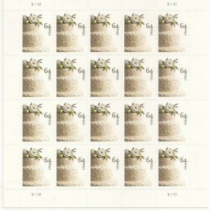 Wedding Cake Sheet of 20 U.S. Postage 64 cent Stamps Scott 4521