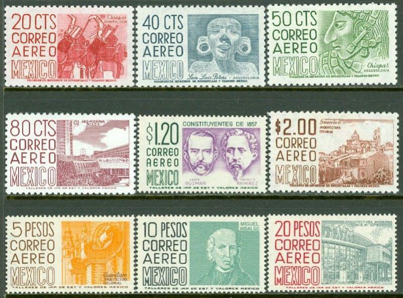 EDW1949SELL : MEXICO 1964-73 Scott #C285-98 Complete set Very Fine, MNH Cat $236