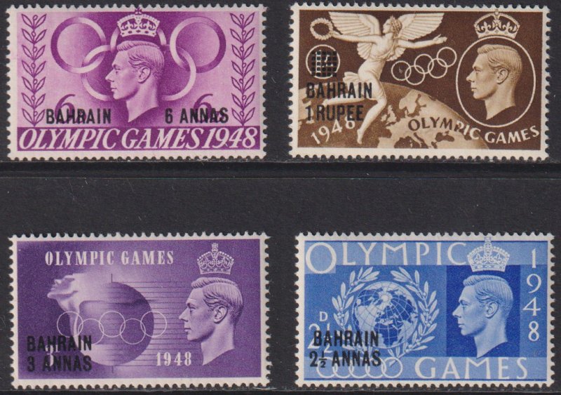 1948 Bahrain complete Olympic set MLH Sc# 64 65 66 67 CV $7.00 Stk #2