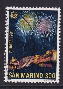 San Marino  #999  cancelled  1981   Europa  300 l  fireworks