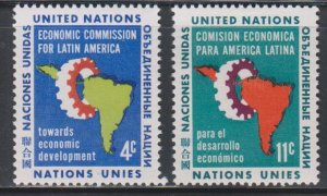 United Nations - New York, Cogwheel and Map (SC# 93-94) MNH SET