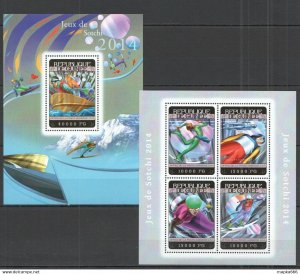 2014 Guinea Sport Winter Olympic Games Sochi 2014 Kb+Bl ** Stamps St781