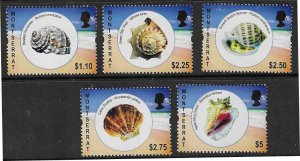 MONTSERRAT SG1472/6 2011 SEASHELLS  MNH