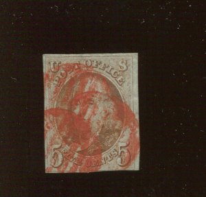 1 Franklin Imperf Used Stamp with Nice Cancel (Bx 2902B)