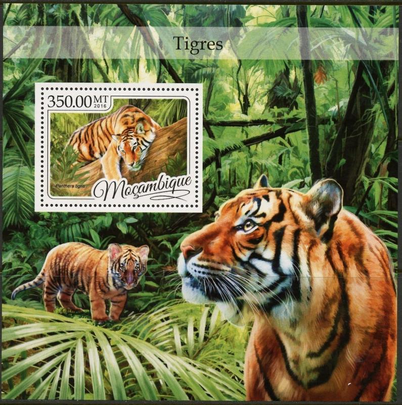 MOZAMBIQUE 2016 TIGERS  SOUVENIR  SHEET MINT NH