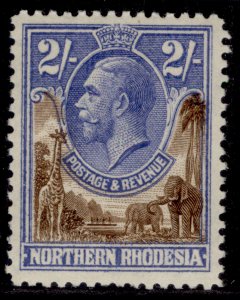 NORTHERN RHODESIA GV SG11, 2s brown & ultramarine, NH MINT. Cat £32.