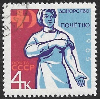 RUSSIA USSR 1965 4k Red Cross Red Crescent Blood Donors Sc 2996 CTO Used