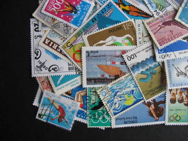 Topical hoard breakup 50 SWIMMING, DIVING. Mixed condition, few duplicates