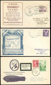 1935-48 LOT/3 Different US NAVAL USS AKRON & MACON Memorial Covers, SCV $55.00!