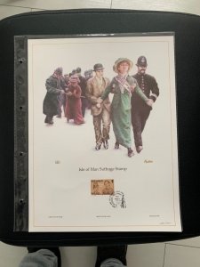 Isle of Man Suffrage Stamp FDC panel big size, plastic holder