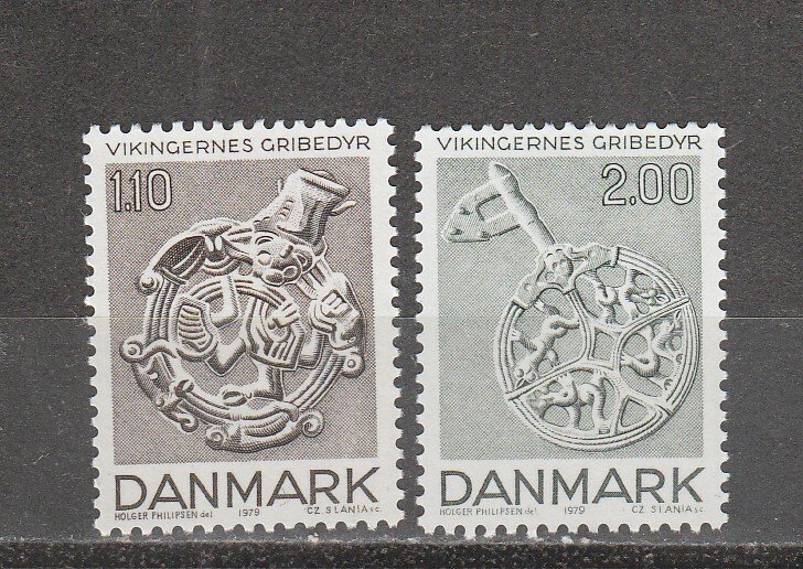 Denmark  Scott#  653-654  MNH  (1979 Viking Art)