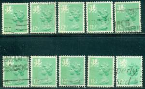 GREAT BRITAIN WALES SG-W37, SCOTT#  WMMH19, USED, 10 STAMPS, GREAT PRICE