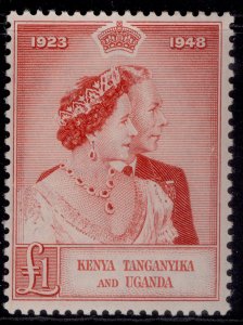 KENYA UGANDA TANGANYIKA GVI SG158, £1 scarlet, NH MINT. Cat £50.