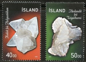 Iceland Scott 885-86 MVFNHOG - 1999 Minerals Set - SCV $3.00