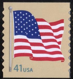 SC#4186 41¢ Flag Coil Single (2007) SA