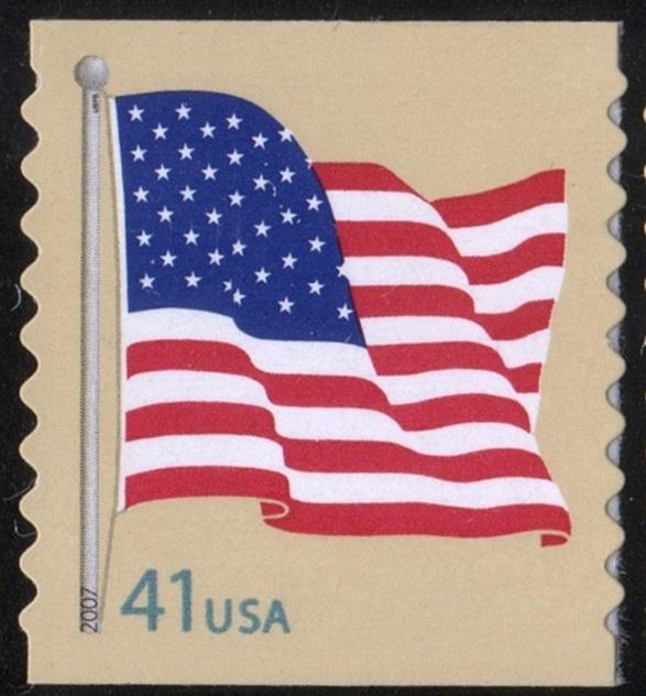 SC#4186 41¢ Flag Coil Single (2007) SA