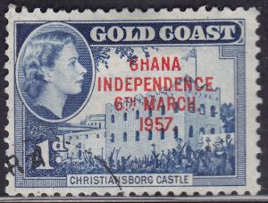 Ghana 6 USED 1957 Christiansborg Castle 1p