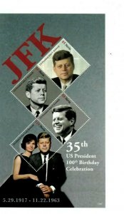 Nevis - 2017 -  President John F. Kennedy Birthday  - Sheet of Four  - MNH
