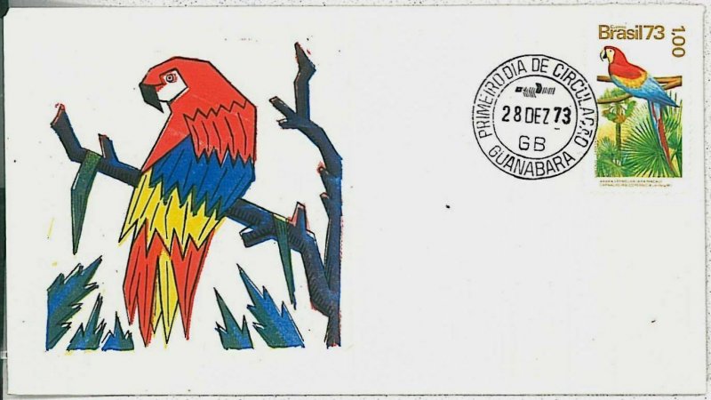 29231 - BRAZIL - POSTAL HISTORY -  FDC COVER 1973 Parrots BIRDS