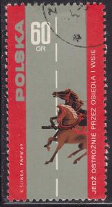 Poland 1694 Drive Carefully, Horse Crossing 60GR 1969