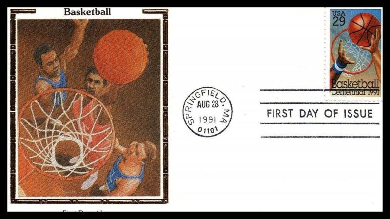 1991 Basketball Centennial 100 years Sc 2560 premium Colorano Silk cachet