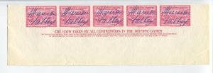 MARION TALLEY OPERA SINGER & ACTRESS SIGNED 1940 OLYMPIC STAMPS 