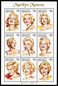 Dominica 1745, MNH, Marilyn Monroe miniature sheet