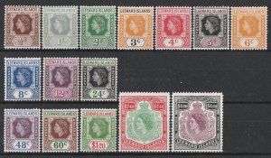 LEEWARD ISLANDS 1954 QEII set ½c-$4.80. MNH **.