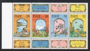 Ireland Sc 863a 1992 Greetings stamp booklet pane mint NH