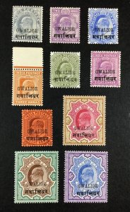 MOMEN: INDIA GWALIOR SG #46B/63B 1903-1911 13mm MINT OG H £130 LOT #67974*