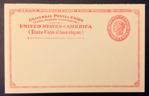 United States #UY2 2¢ Liberty Reply Card (1893) Mint