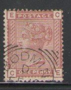 Great Britain Sc 79 1880 1d red brown Victoria stamp used