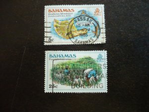 Stamps - Bahamas - Scott# 466,473 - Used Part Set of 2 Stamps